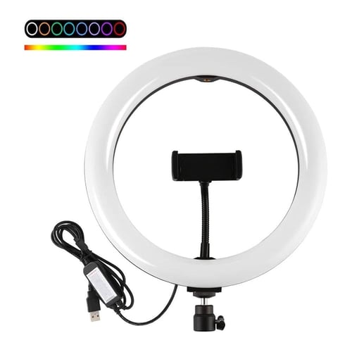 إضاءة التصوير الدائرية+ حامل معدني عالي الجودة ضما...