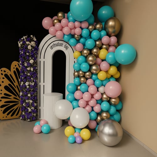 باقة تنسيق حفلة الميلاد ثيم تنسيق الفراشة البنفسجي...