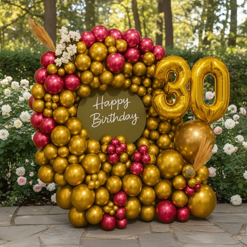 باقة تنسيق حفلة الميلاد ثيم الحفلة الذهبية | بارتي...