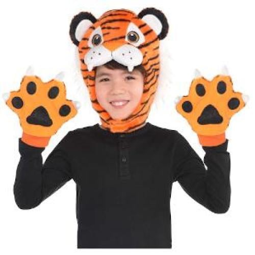 طقم هود وقفازات نمر فاخر للأطفال