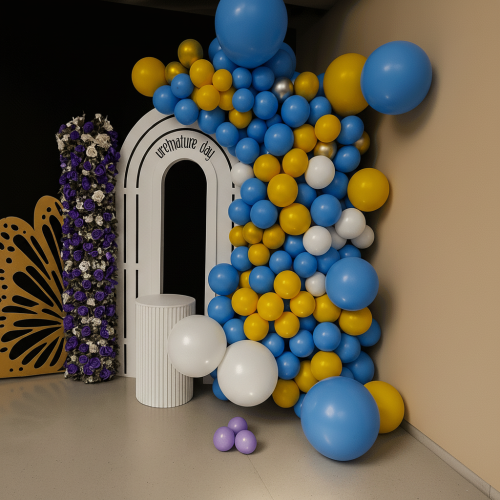 باقة تنسيق حفلة الميلاد ثيم تنسيق الفراشة البنفسجي...