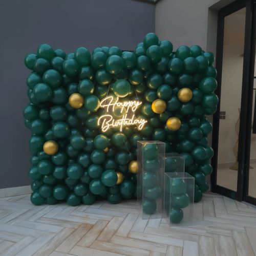 باقة تنسيق حفلة الميلاد ثيم خلفية بالون وردي | بار...