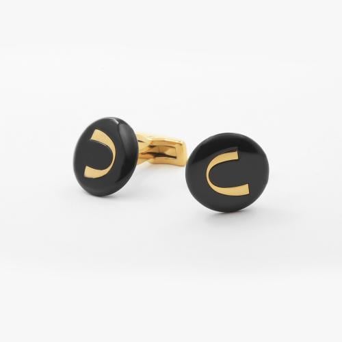 Gold and black cufflinks 1730