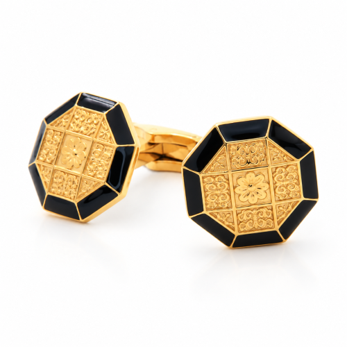 Gold and black cufflinks 1772