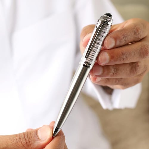 قلم آر دو دهنج D فضي كامل أسود 134