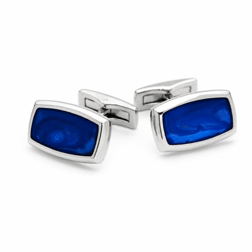 Silver and blue cufflinks 1746