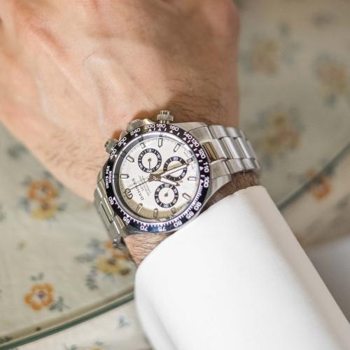 54 ساعة دهنج كرونوغراف فضي × أسود × أبيض