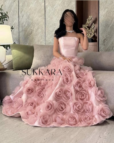 فستان ورد بارز انيقق