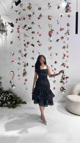 فستان اسود ناعم