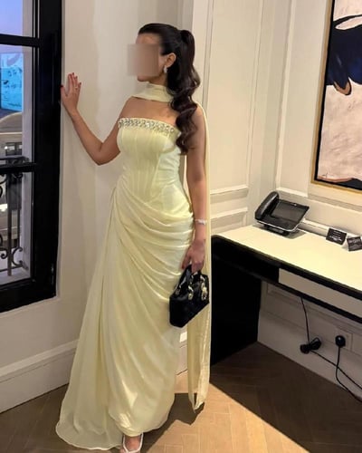 فستان ليموني سهره ناعم