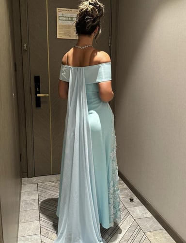 فستان تيفاني سماوي فخم