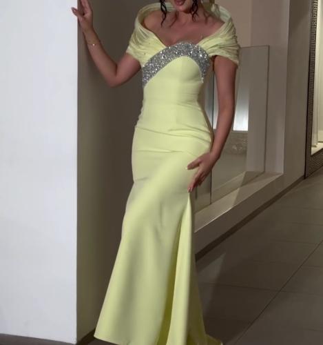 فستان ليموني سهره انيق