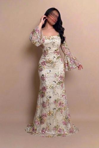 فستان زهري خرز