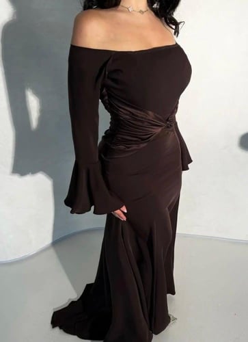 فستان سهره بني