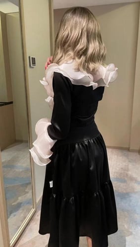 فستان ناعم بأكمام