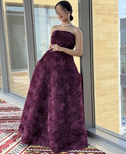 فستان مورد فخم