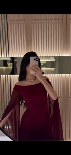 فستان برغندي ناعم