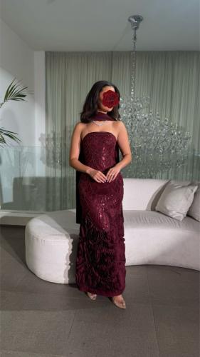 فستان فخم مطرز