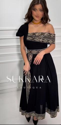 جلابيه كتان اسود