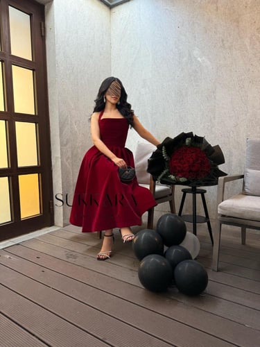 فستان جوخ احمر