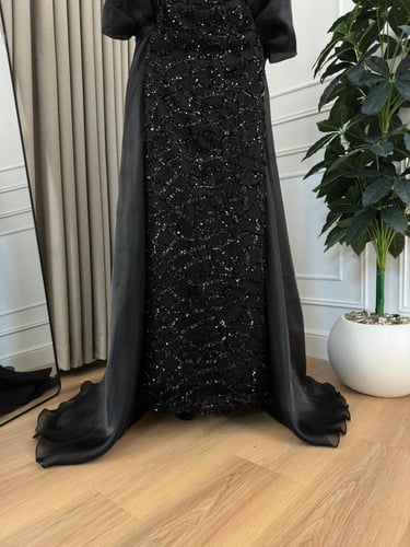 فستان سهره اسود لامع