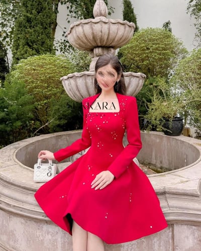 فستان احمر راقي