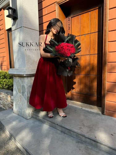 فستان جوخ احمر