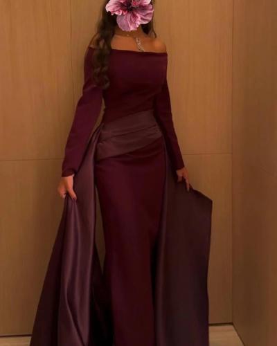 فستان برغندي فخم