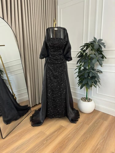 فستان سهره اسود لامع