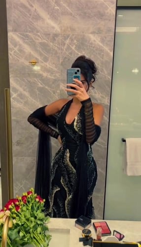 فستان سهره اسود ناعم