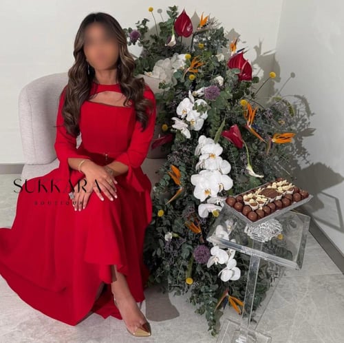 فستان احمر راقي