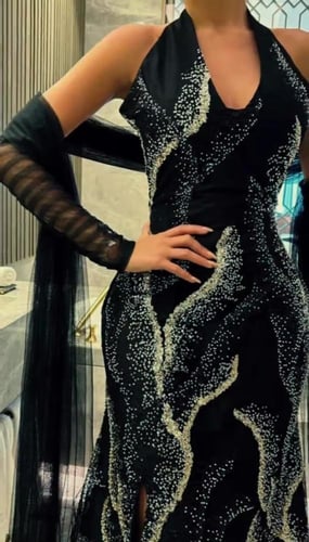 فستان سهره اسود ناعم