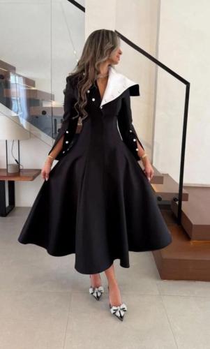 فستان اسود ناعم