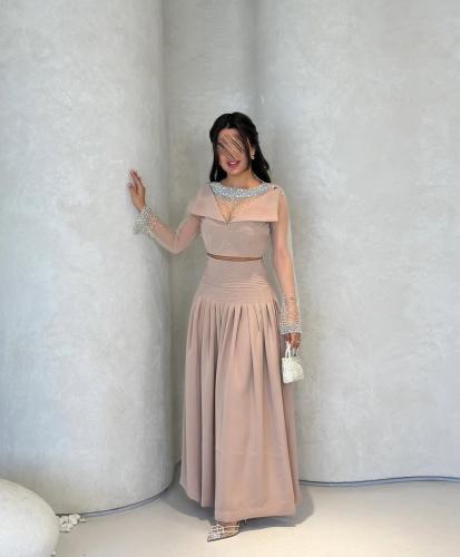 فستان كريب باكمام