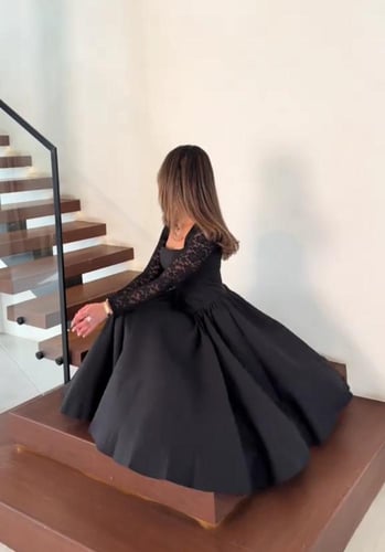 فستان سهره اسود ناعم