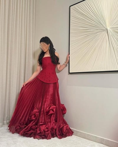 فستان سهره كرنكل احمر