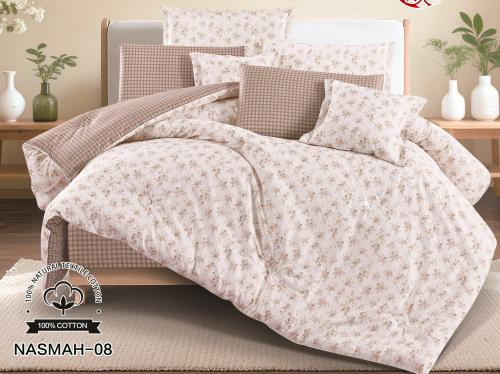 مفرش قطن100% نفر ونص 4 قطعNASMAH