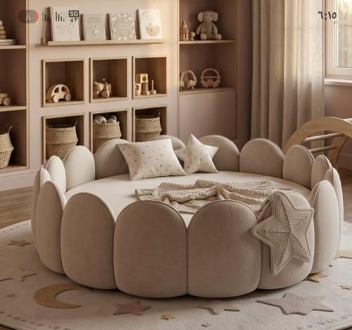 سرير اطفال دائري بمقاسات والوان متعددة حسب الطلب