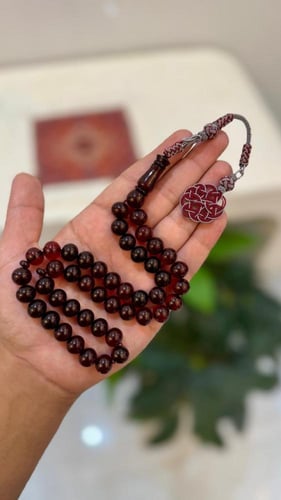 سبحة فاتوران احمر شفاف طربزونة