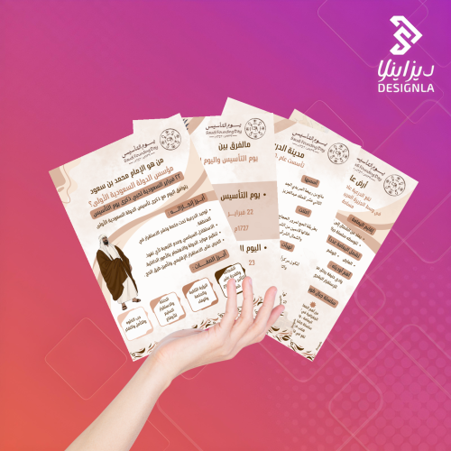 ٤ بطاقات مختلفة ليوم التأسيس مقاس A3