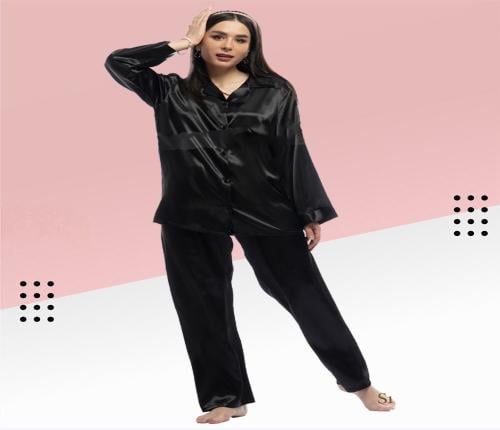 بجامة عرايسي ساتان كم كامل 3041