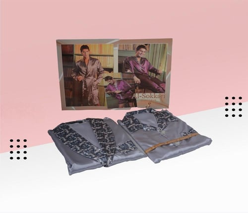 بجامة حرير رجالي 6 قطع 3917