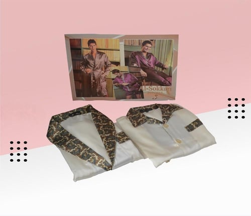 بجامة حرير رجالي 6 قطع 3917