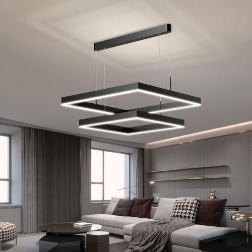 ثريا مربع طابقين اسود 80*60 سم