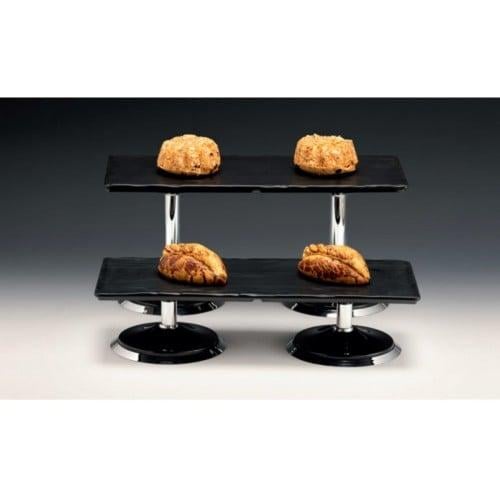 ستاند عرض بوفيه مع 2 صينية ميلامين اسود