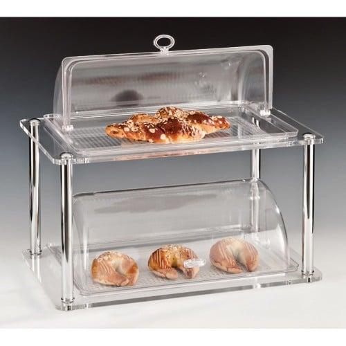 ستاند عرض اكريلك مع 2 صينية مستطيل بغطاء قلاب