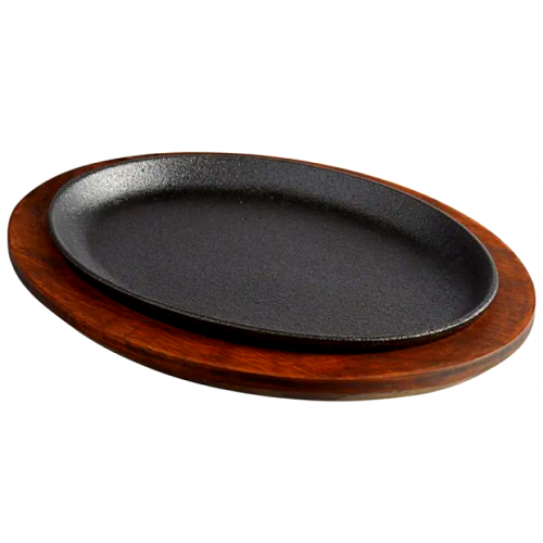 طبق سيزلنج حديد بقاعدة خشب 15x24 cm