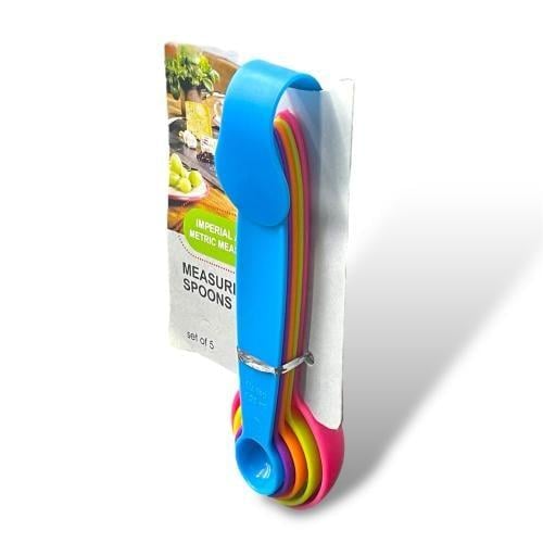 طقم ملاعق قياس بلاستيك 5 قطع ملون