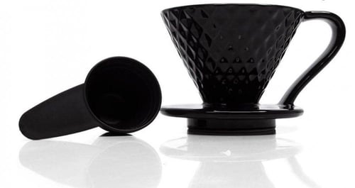 قمع ترشيح سيراميك V60 - اسود + ملعقة قياس