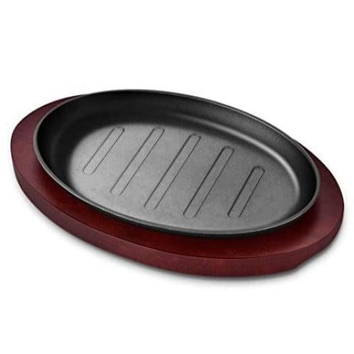 طبق سيزلنج حديد بقاعدة خشب 17x28 cm